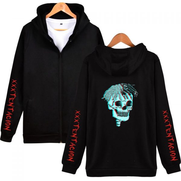 XXXTentacion Hoodies - Solid Color Rapper XXXTentacion Zip Up Hoodie