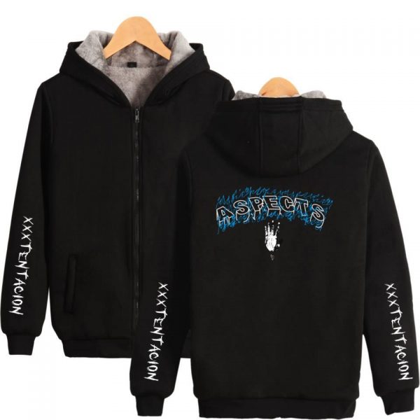 XXXTentacion Jackets - Solid Color Popular Rapper XXXTentacion ASPECTS Icon Fleece Jacket