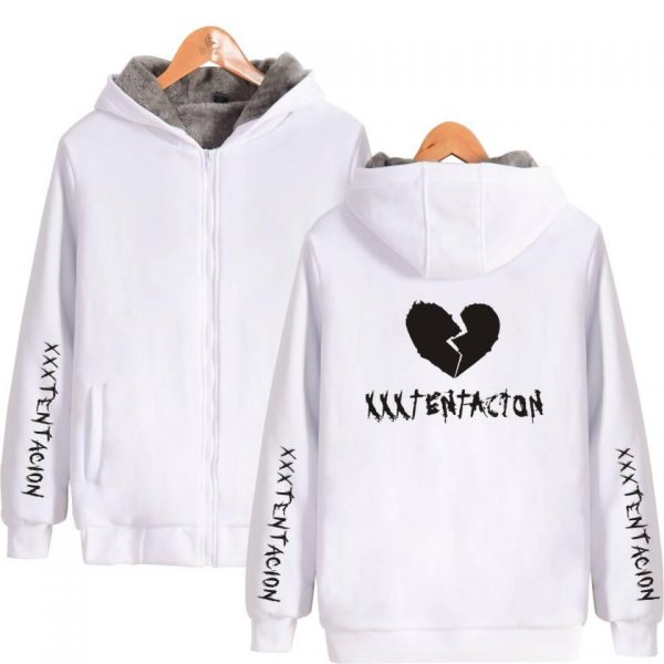 XXXTentacion Jackets - Solid Color Popular Rapper XXXTentacion Heartbreak Icon Fleece Jacket