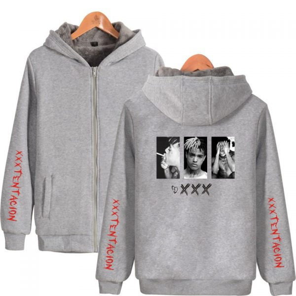 XXXTentacion Jackets - Solid Color popular Rapper XXXTentacion Icon Commemorate Fleece Jacket