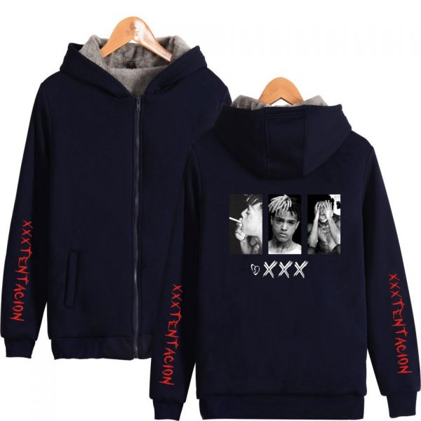 XXXTentacion Jackets - Solid Color popular Rapper XXXTentacion Icon Commemorate Fleece Jacket