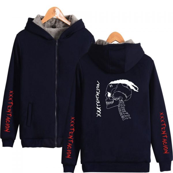 XXXTentacion Jackets - Solid Color Popular Rapper XXXTentacion Icon Commemorative Shirt Fleece Jacket