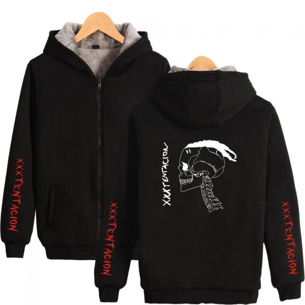 XXXTentacion Jackets - Solid Color Popular Rapper XXXTentacion Icon Commemorative Shirt Fleece Jacket