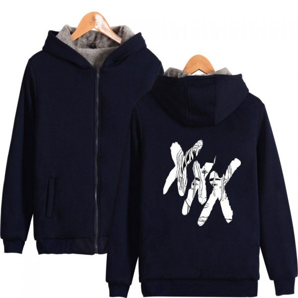 XXXTentacion Jackets - Solid Color Popular Rapper XXXTentacion Icon Fleece Jacket