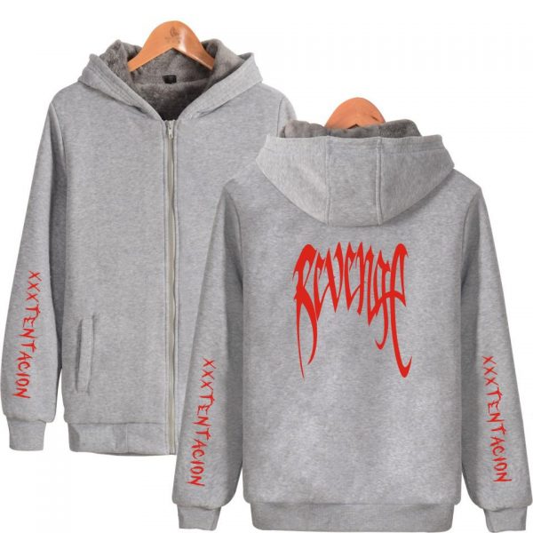 XXXTentacion Jackets - Solid Color Popular Rapper XXXTentacion Icon Revenge Super Cool Fleece Jacket
