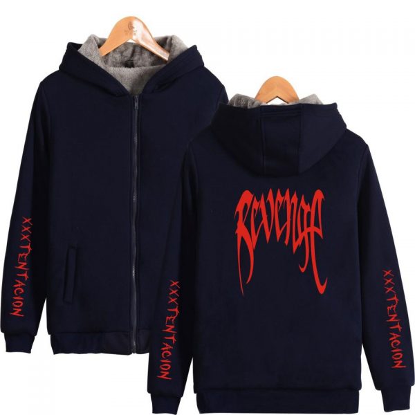 XXXTentacion Jackets - Solid Color Popular Rapper XXXTentacion Icon Revenge Super Cool Fleece Jacket
