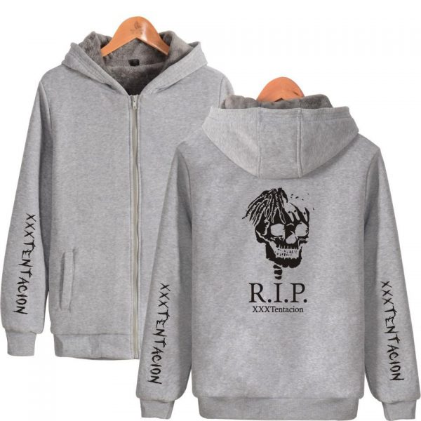 XXXTentacion Jackets - Solid Color Popular Rapper XXXTentacion RIP Icon Fleece Jacket