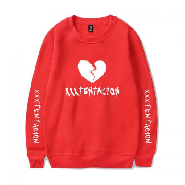 XXXTentacion Sweatshirts - Solid Color Popular Rapper XXXTentacion Heartbreak Icon Sweatshirt