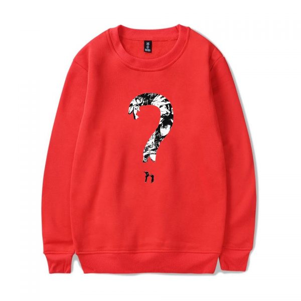 XXXTentacion Sweatshirts - Solid Color Popular Rapper XXXTentacion Question Mark Icon Sweatshirt