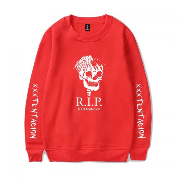 XXXTentacion Sweatshirts - Solid Color Popular Rapper XXXTentacion RIP Icon Sweatshirt