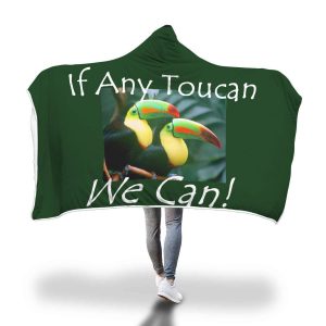 Yes We Can Hooded Blanket - Bird Green Blanket