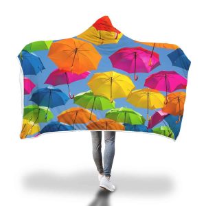 You Can See Forever Hooded Blanket - Colorful Umbrella Blanket