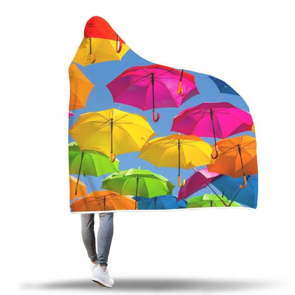 You Can See Forever Hooded Blanket - Colorful Umbrella Blanket