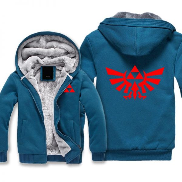 ZELDA Jackets - Solid Color ZELDA Link Red Logo Super Cool Fleece Jacket