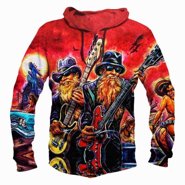 ZZ Top Hoodies - Pullover Red Hoodie